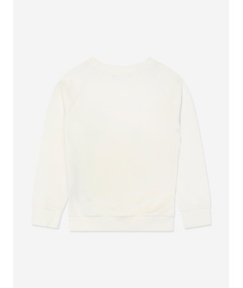 Balmain Kids Logo Sweatshirt in Ivory Paris Déstockage Promo