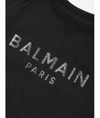 Balmain Kids Paris Logo Sweatshirt in Black pas chere