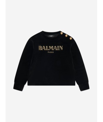 Balmain Kids Paris Logo Sweatshirt in Black Véritable concentré