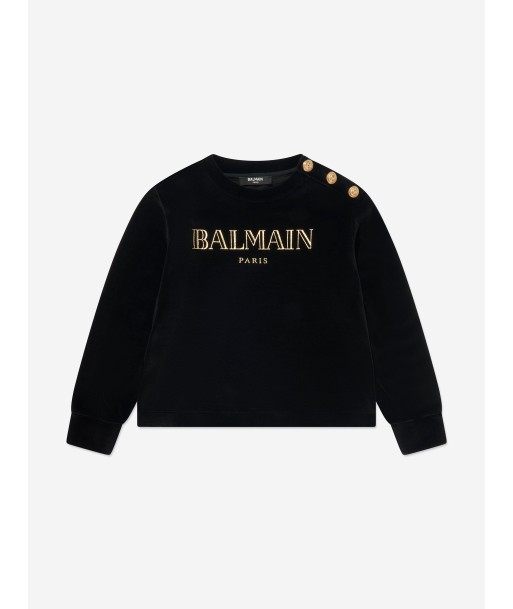 Balmain Kids Paris Logo Sweatshirt in Black Véritable concentré