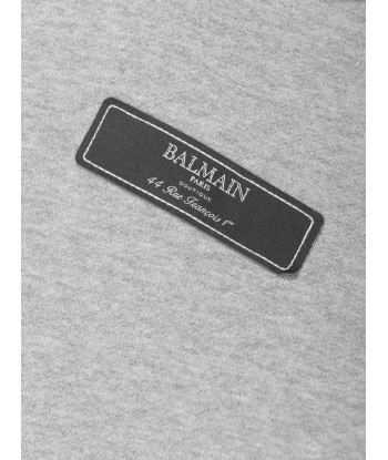 Balmain Kids Logo Hoodie in Grey Faites des économies