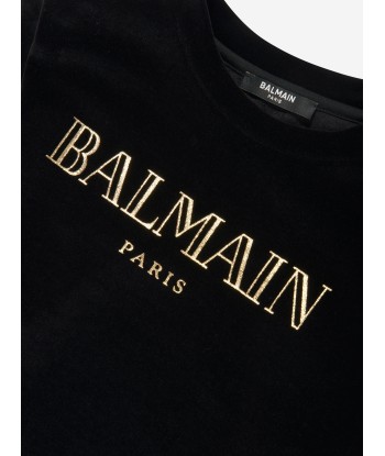 Balmain Kids Paris Logo Sweatshirt in Black Véritable concentré