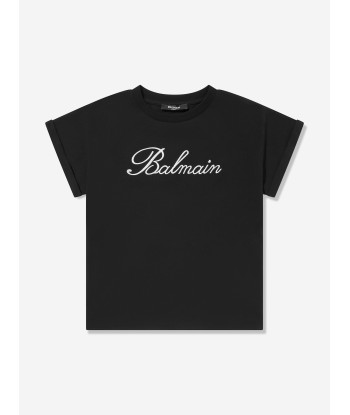 Balmain Girls Logo T-Shirt in Black Le MVP de beaucoup