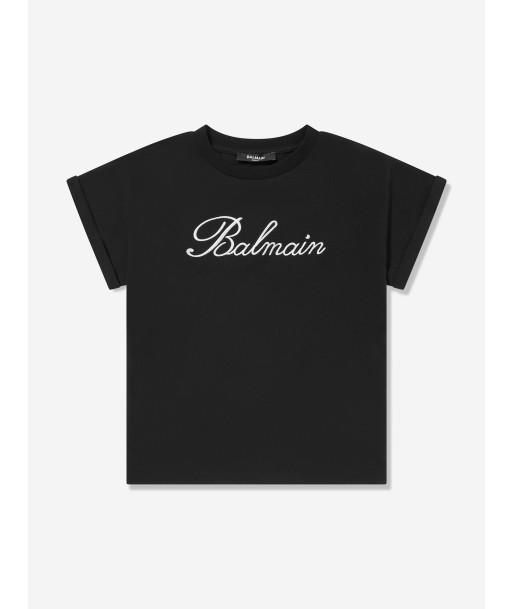 Balmain Girls Logo T-Shirt in Black Le MVP de beaucoup