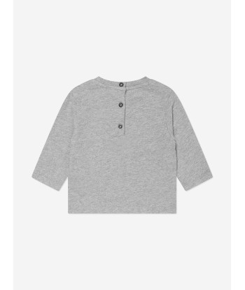 Balmain Baby Long Sleeve T-Shirt in Grey Faites des économies