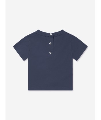 Balmain Baby Logo T-Shirt in Navy basket pas cher