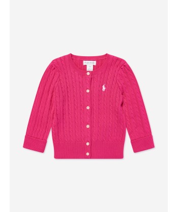 Ralph Lauren Baby Girls Mini Cable Cardigan in Pink online