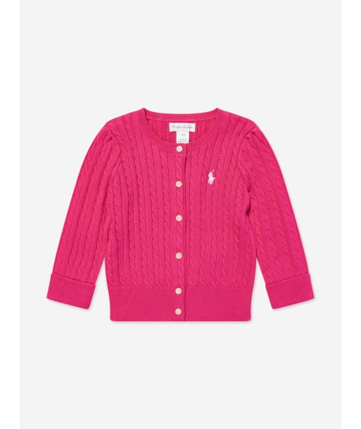 Ralph Lauren Baby Girls Mini Cable Cardigan in Pink online