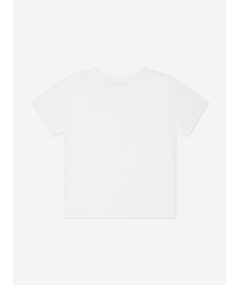 Balmain Kids Paris Logo T-Shirt in White ou a consommer sur place