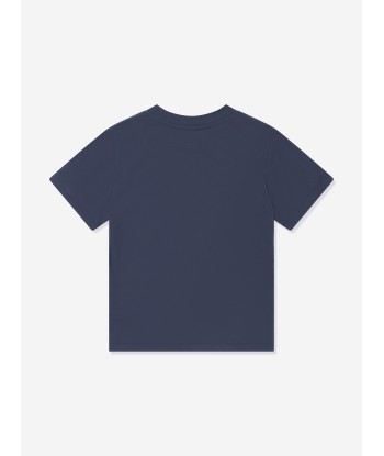 Balmain Kids Logo T-Shirt in Navy des créatures d'habitude