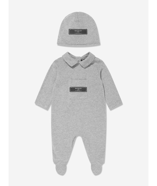 Balmain Baby Logo Babygrow Set in Grey Vous souhaitez 