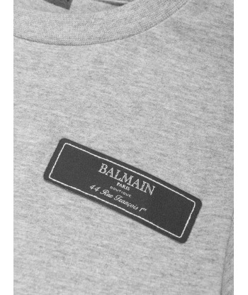 Balmain Kids Logo T-Shirt in Grey 50% de réduction en Octobre 2024