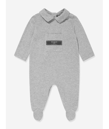 Balmain Baby Logo Babygrow Set in Grey Vous souhaitez 