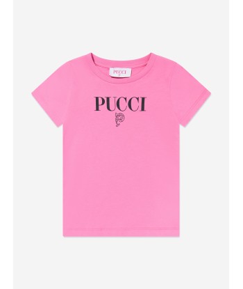 Pucci Girls Logo T-Shirt in Pink 2023