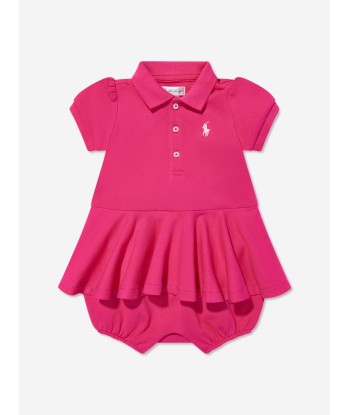 Ralph Lauren Baby Girls Peplum Romper in Pink les ligaments