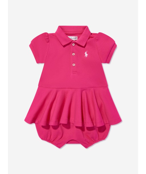 Ralph Lauren Baby Girls Peplum Romper in Pink les ligaments