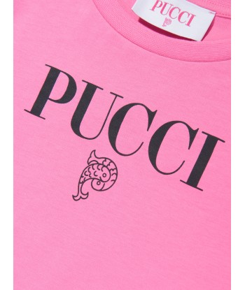 Pucci Girls Logo T-Shirt in Pink 2023