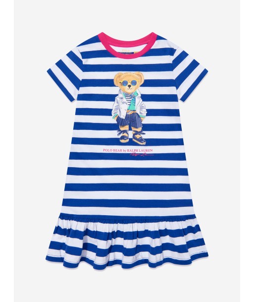 Ralph Lauren Girls Striped Bear Dress in Blue Les magasins à Paris