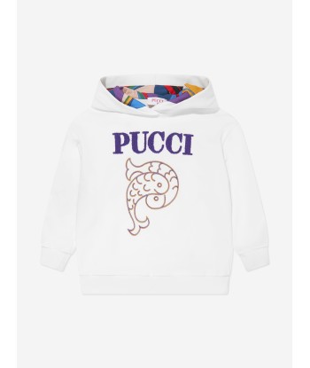 Pucci Girls Logo Hoodie in Ivory shop