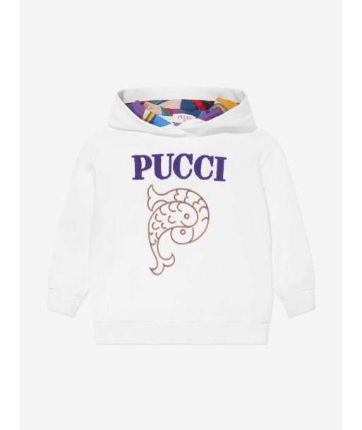 Pucci Girls Logo Hoodie in Ivory shop