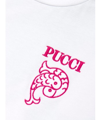 Pucci Girls Long Sleeve T-Shirt in Ivory du meilleur 