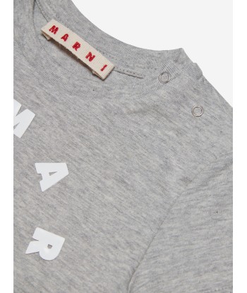 MARNI Baby Round Logo T-Shirt in Grey Amélioration de cerveau avec