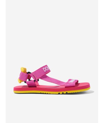 Dolce & Gabbana Girls Logo Strap Sandals in Pink pas cheres