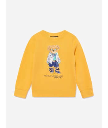 Ralph Lauren Girls Bear Sweatshirt in Yellow les ctes