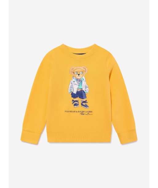 Ralph Lauren Girls Bear Sweatshirt in Yellow les ctes