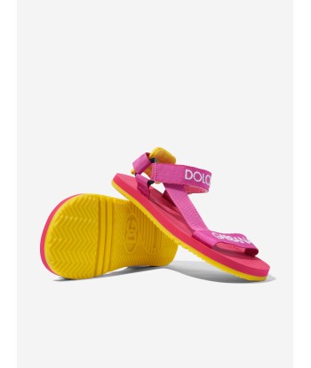 Dolce & Gabbana Girls Logo Strap Sandals in Pink pas cheres