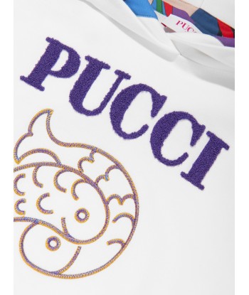 Pucci Girls Logo Hoodie in Ivory shop