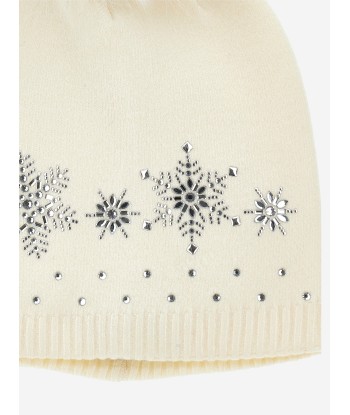 Monnalisa Baby Girls Wool Diamante Bobble Hat in Ivory En savoir plus