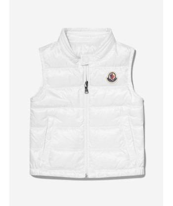 Moncler Enfant Baby Down Padded New Amaury Gilet in White la colonne vertébrale