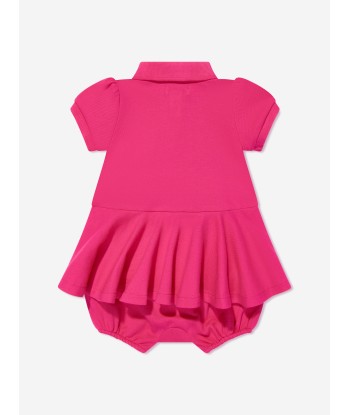 Ralph Lauren Baby Girls Peplum Romper in Pink les ligaments