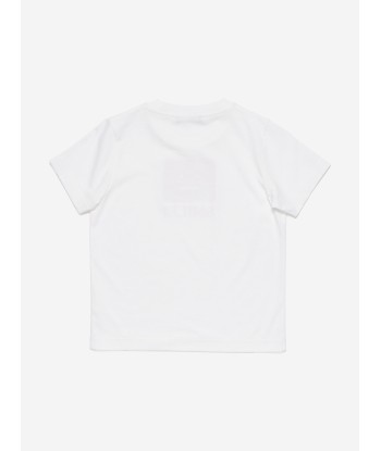 Acne Studios Kids Nash Smiling Face T-Shirt in White destockage