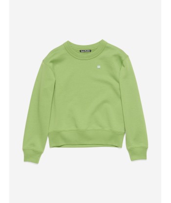 Acne Studios Kids Fairah Face Sweatshirt in Green meilleur choix