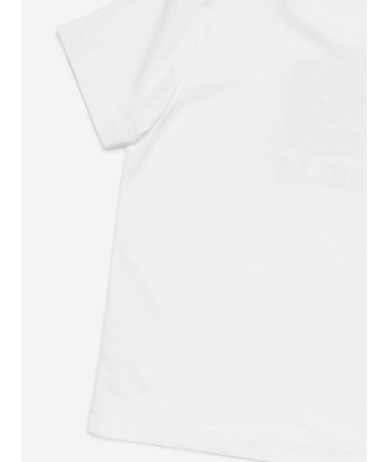 Acne Studios Kids Nash Smiling Face T-Shirt in White destockage