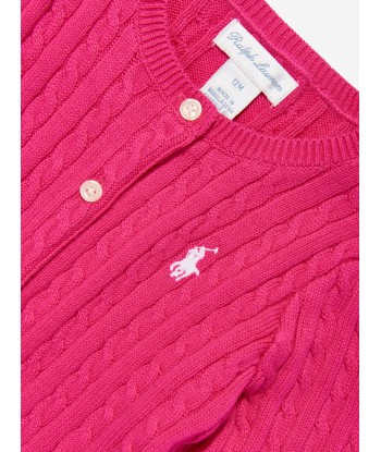 Ralph Lauren Baby Girls Mini Cable Cardigan in Pink online