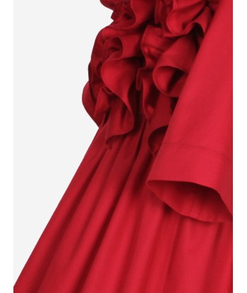 Jessie And James Girls Ripple Dress With Sleeves in Red En savoir plus