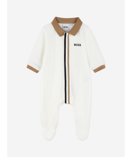 BOSS Baby Boys Logo Babygrow in Ivory 2023