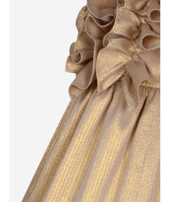 Jessie And James Girls Ripple Dress in Gold sur le site 