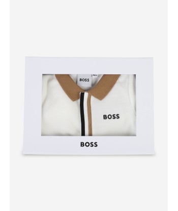 BOSS Baby Boys Logo Babygrow in Ivory 2023