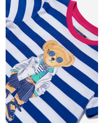 Ralph Lauren Girls Striped Bear Dress in Blue Les magasins à Paris