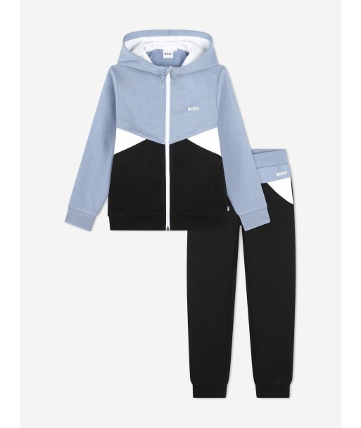 BOSS Boys Colourblock Tracksuit in Black de pas cher