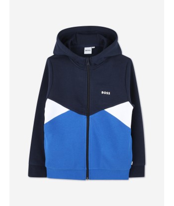 BOSS Boys Colourblock Tracksuit in Navy destockage