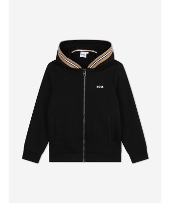 BOSS Boys Logo Zip Up Top in Black Jusqu'à 80% De Réduction