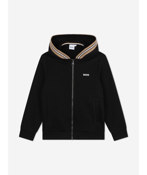 BOSS Boys Logo Zip Up Top in Black Jusqu'à 80% De Réduction