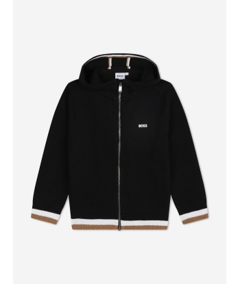 BOSS Boys Logo Zip Up Top in Black Venez acheter