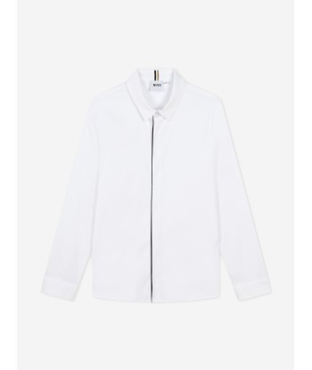 BOSS Boys Checked Shirt in White l'évolution des habitudes 