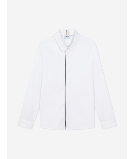 BOSS Boys Checked Shirt in White l'évolution des habitudes 